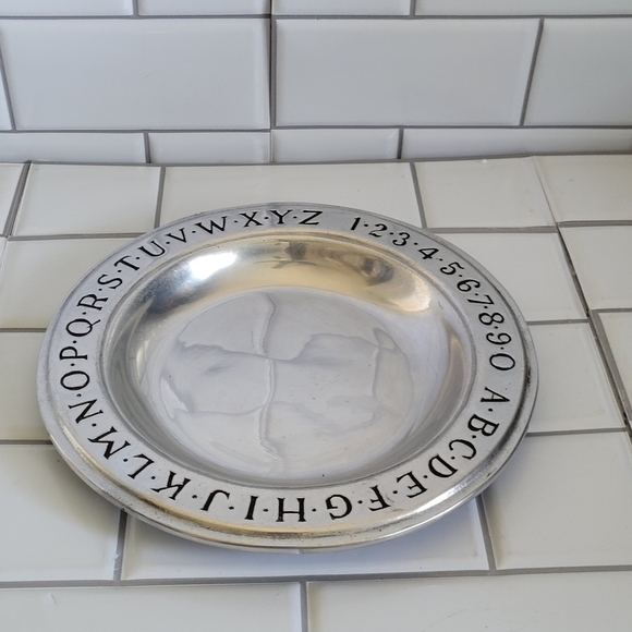 WILTON COLUMBIA PA  ABC 123  Circular Silver Serving Decorative Bowl  9inD - Picture 5 of 7